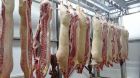 Schweinehälften Schlachthof Schweinehälften Schlachthof